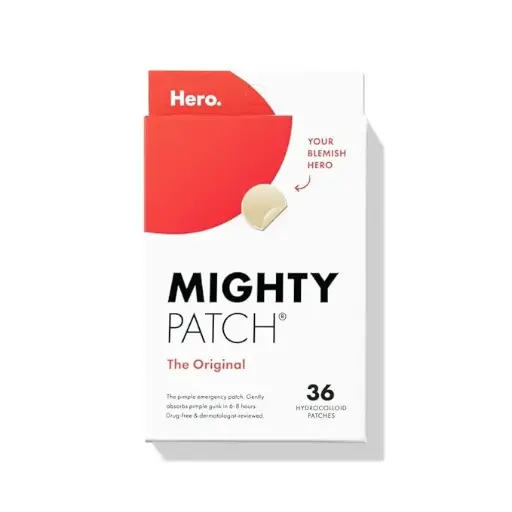 Mighty Patch™ Parche original de Hero Cosmetics – Parche hidrocoloide para acné para cubrir granos y manchas en la cara y la piel, apto para veganos y no probado en animales (36 unidades)